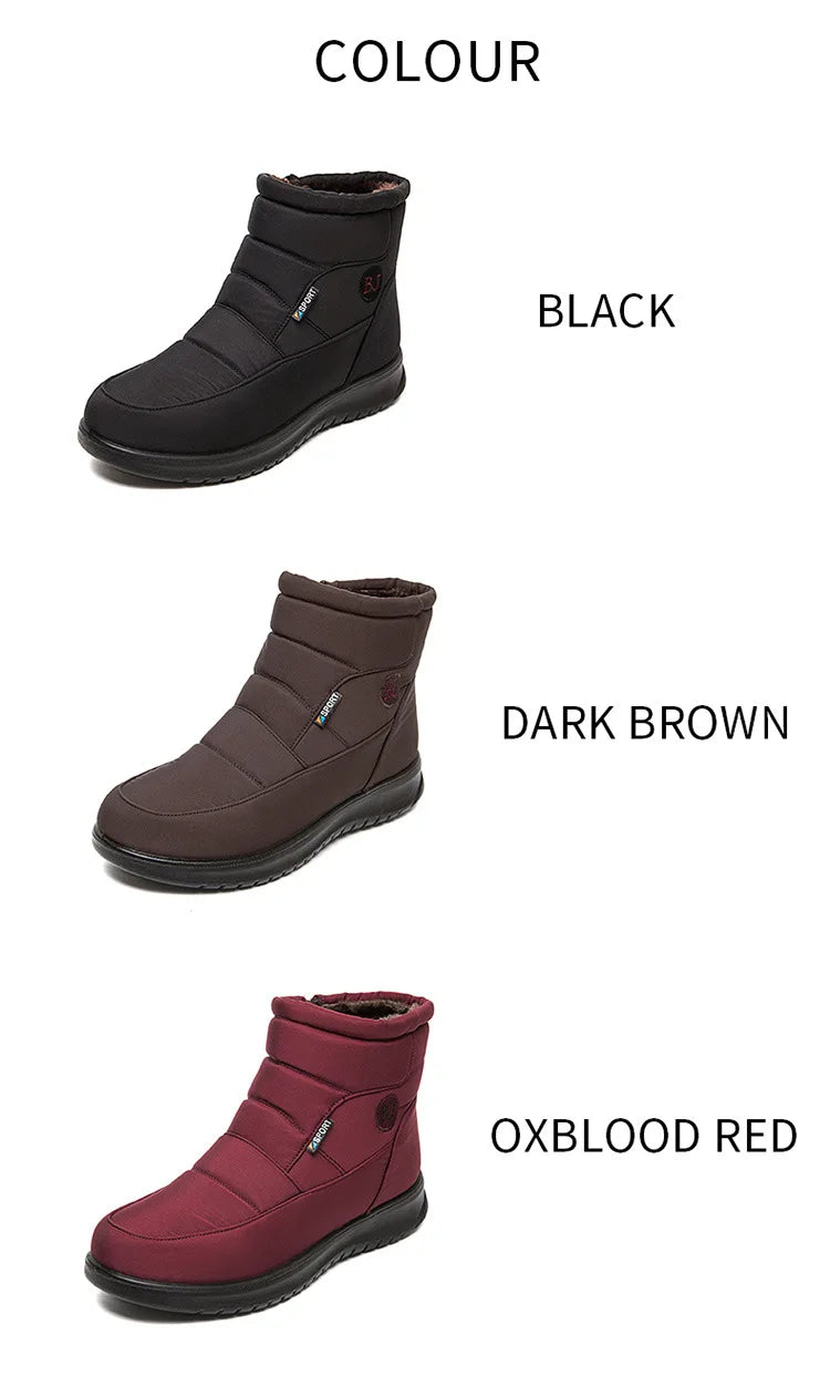 Plush Winter2022 New Thick  Keep Warm Boots for Women Non-slip Waterproof Snow Boots Woman Flat Heels Warm Cotton Padded Shoes