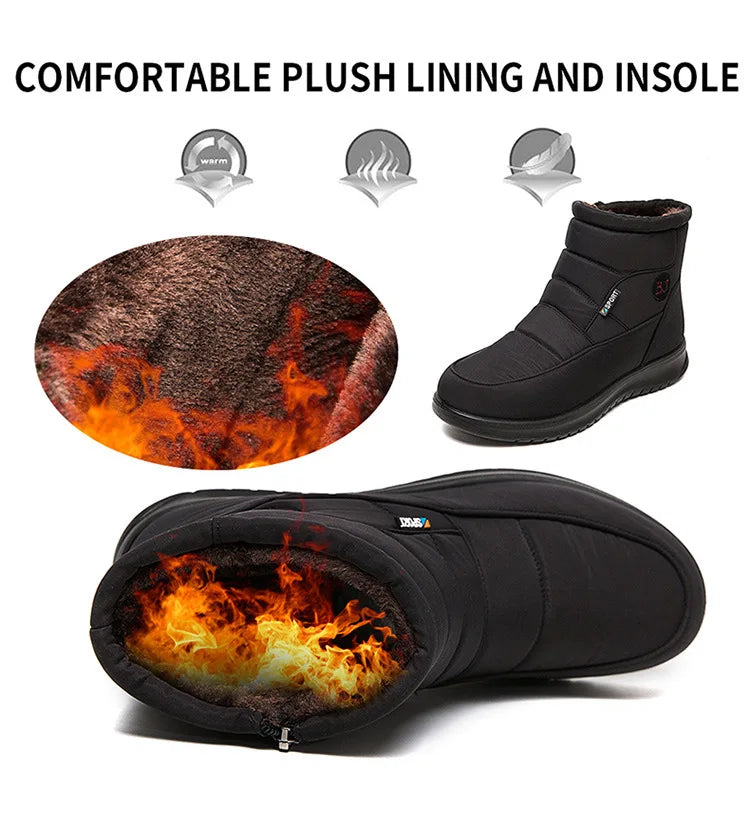 Plush Winter2022 New Thick  Keep Warm Boots for Women Non-slip Waterproof Snow Boots Woman Flat Heels Warm Cotton Padded Shoes