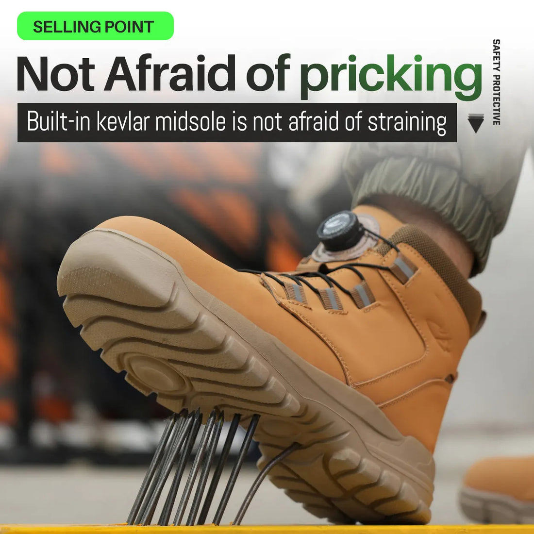 Safety Work Boots For Men Outdoor Hiking Sneaker Anti-smash Indestructible Steel Toe Protection Boots Male Boots Rotating Button