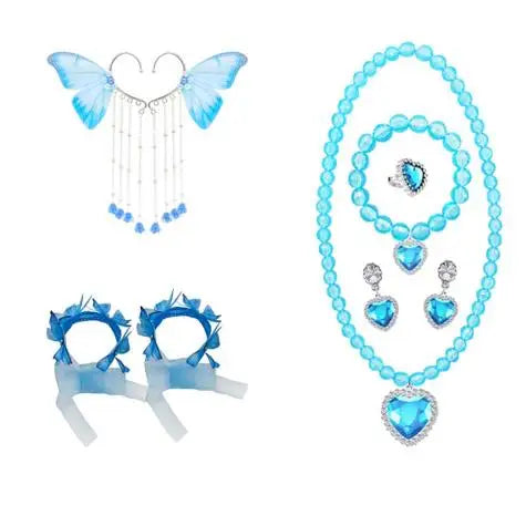 Elsa Kids Princess Dress With Cloak Stage Performance Outfits Carnival Halloween Cosplay Party Clothes Birthday Surprise Gift