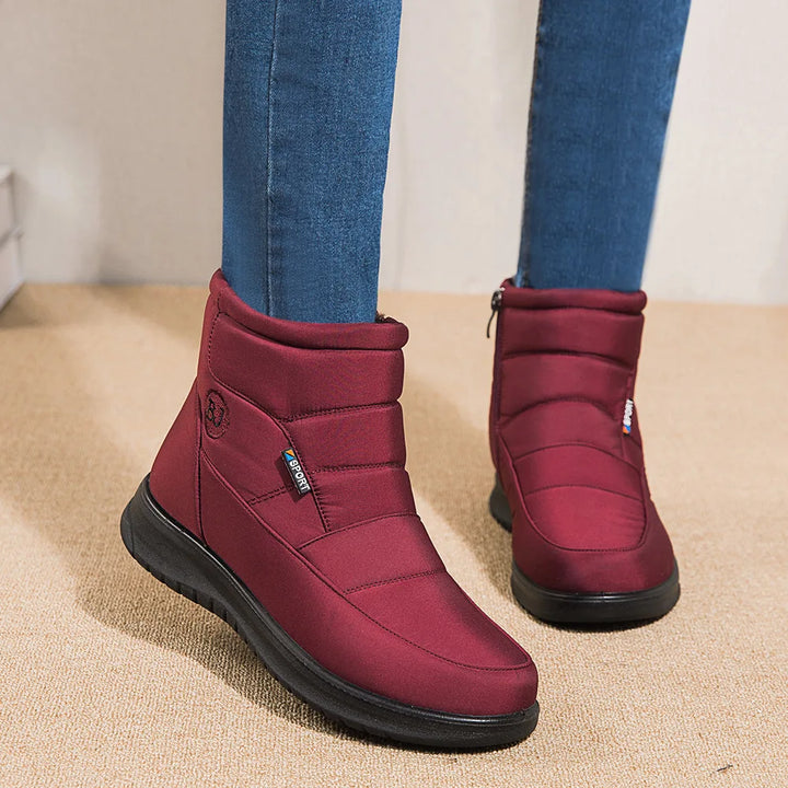 Plush Winter2022 New Thick  Keep Warm Boots for Women Non-slip Waterproof Snow Boots Woman Flat Heels Warm Cotton Padded Shoes