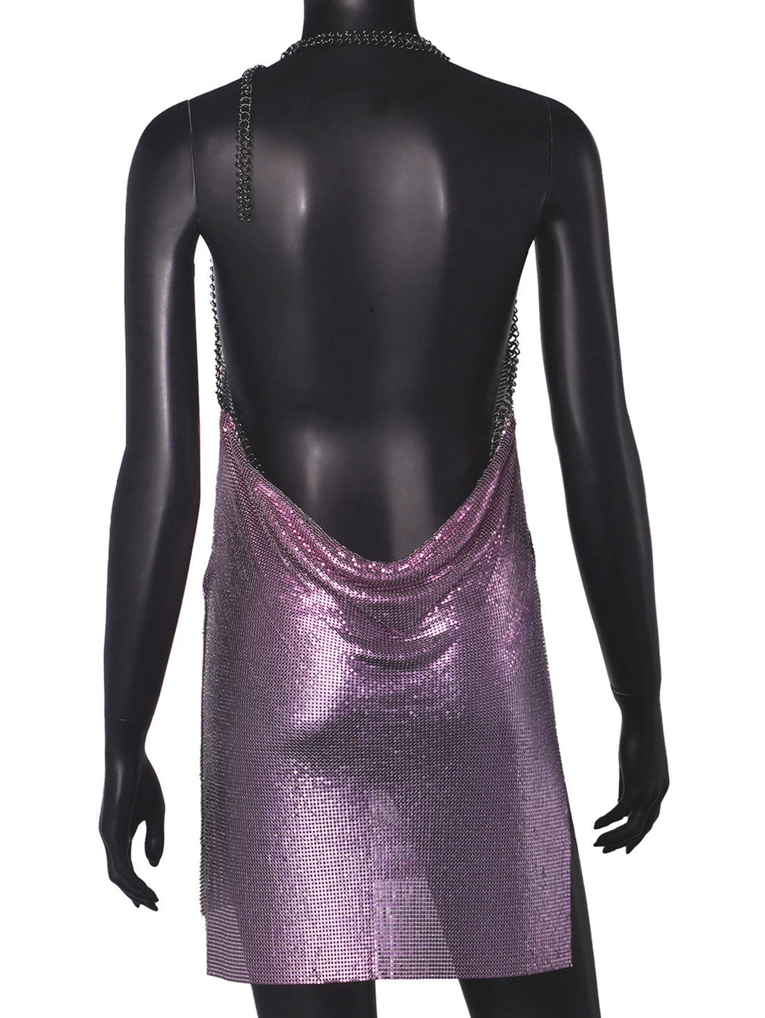 Sexy backless black metal sequin summer dress women 2025 beach rave outfit glitter mini club party dress evening dresses vestido