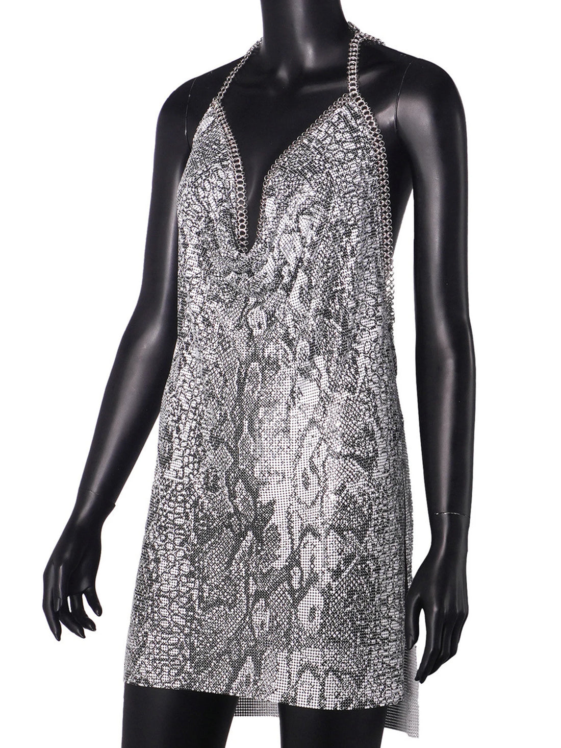 Sexy backless black metal sequin summer dress women 2025 beach rave outfit glitter mini club party dress evening dresses vestido