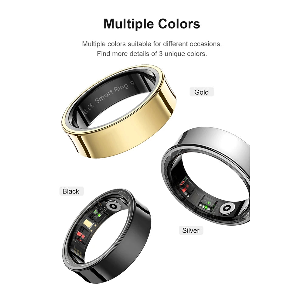 R09 Smart Ring Heart Rate Blood Oxygen Sleep Monitoring Health Fitness Rings Sleep Ring for Men Women for Xiaomi Samsung Phone