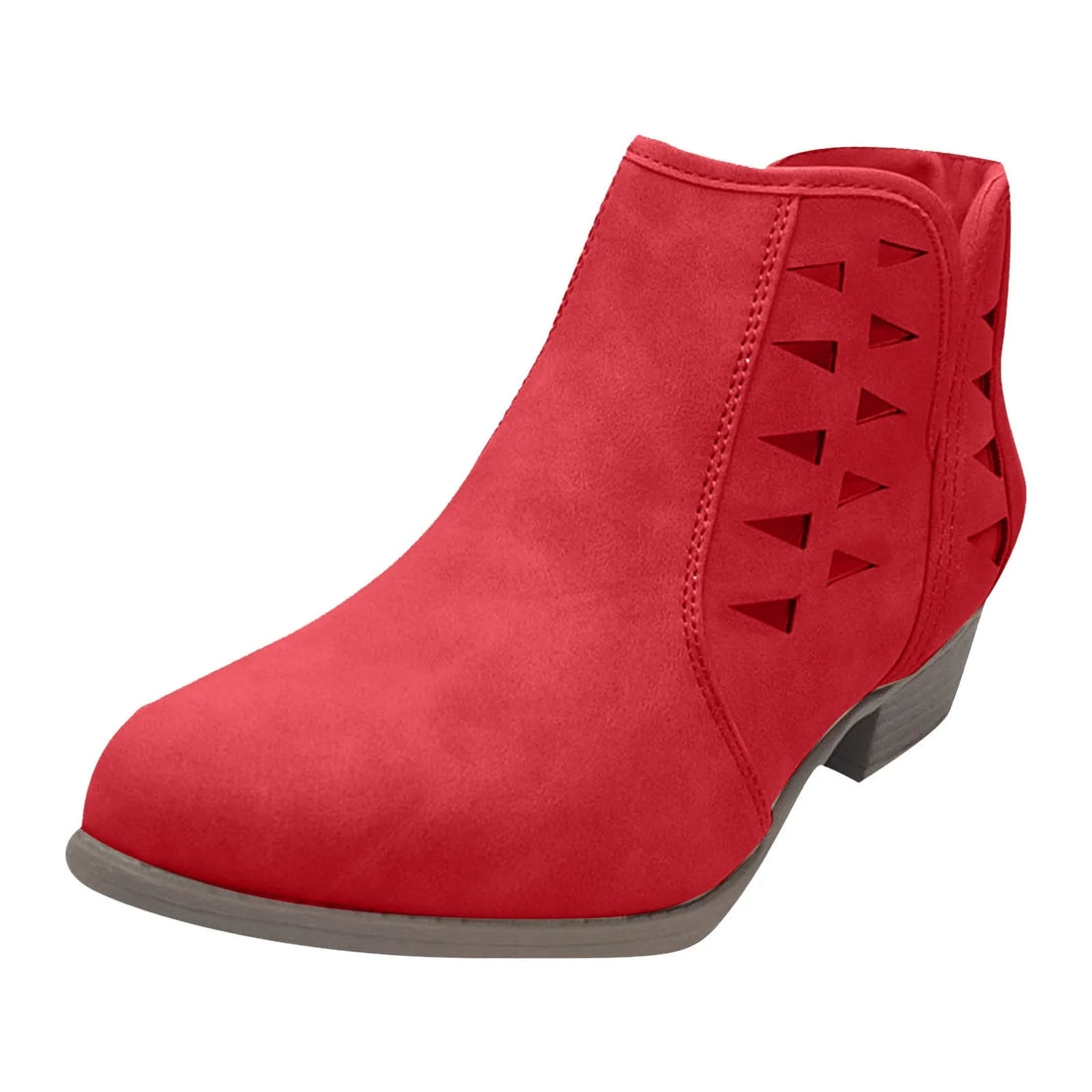 White Mesh Hollow Short Boots Breathable Pointed Toe Western Cowboy Boots Walking Ankle Boots Side Top Middle Tube Short Wear