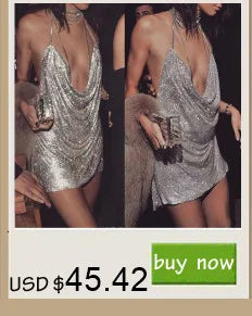 Sexy backless black metal sequin summer dress women 2025 beach rave outfit glitter mini club party dress evening dresses vestido