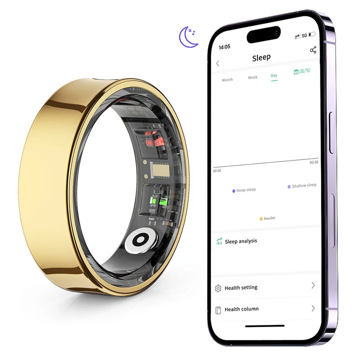 R09 Smart Ring Heart Rate Blood Oxygen Sleep Monitoring Health Fitness Rings Sleep Ring for Men Women for Xiaomi Samsung Phone