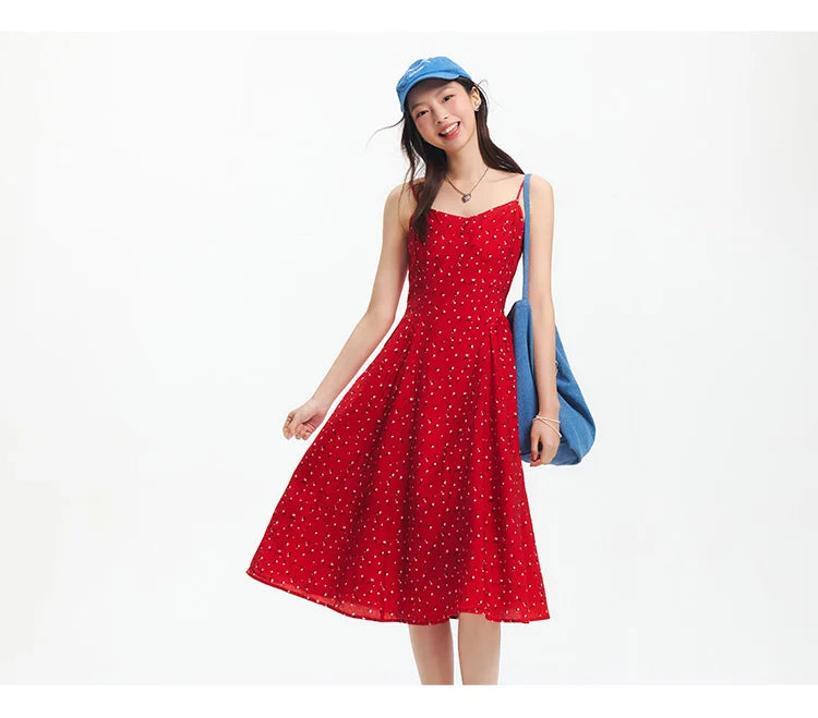 Semir Dress Women Slimming Sweet Vacation Style 2025 New Summer Strappy Dress Romantic for Beach and Casual Outfits