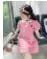 2024 New Children's Summer Dress Girl's Korean Edition love Bubble Sleeves Flip Collar Dress 1-12 Year Old Princess Dress