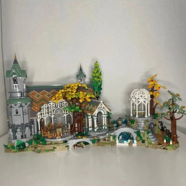 6167PCS Film Series of The Rings Rives Street View Building Blocks Model Compatible 10316 Bricks Birthday Toy Gifts