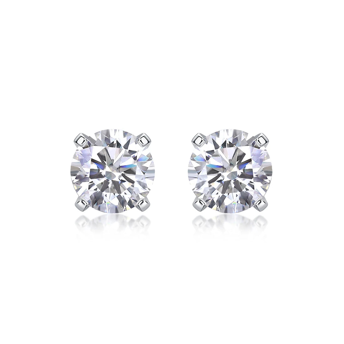 1ct Moissanite Earrings 925 Silver 18K Gold Plated 4 Prong Stud Elegant Jewelry for Women Comes with GRA Certificate