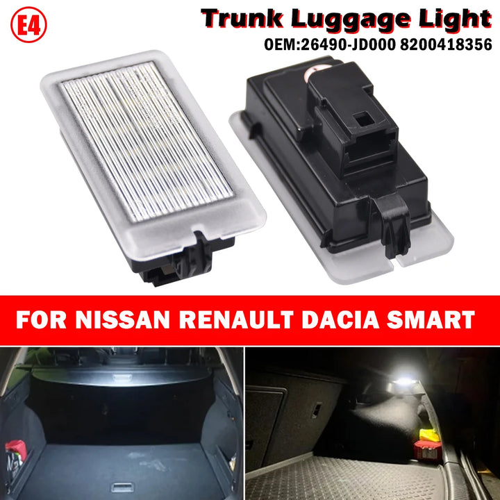 2X LED Interior Luggage Compartment rear Trunk Boot Lights For Renault Clio III IV V Megane II III Espace IV Twingo Grand Scenic