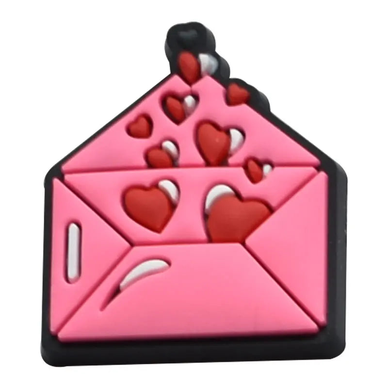 New 1Pcs Pink Cartnoon Candy Gife Shoes Charms for Crocs DIY  Clogs Kids Pin Decoration Jeans Shoe Accessories X-mas Wholesale
