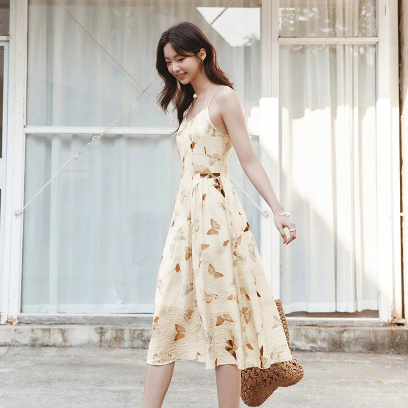 Semir Dress Women Slimming Sweet Vacation Style 2025 New Summer Strappy Dress Romantic for Beach and Casual Outfits
