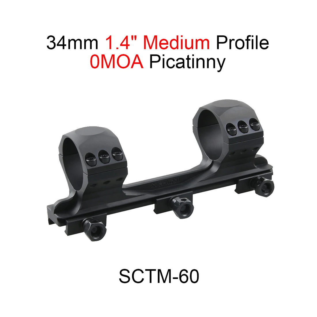 Vector Optics X-ACCU 30/34mm One Piece Dovetail & Picatinny Rings Mount 0/20 MOA Type With CNC Machined For 9mm/20mm Rail