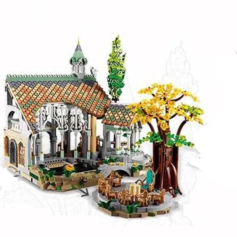 6167PCS Film Series of The Rings Rives Street View Building Blocks Model Compatible 10316 Bricks Birthday Toy Gifts