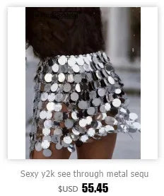 Sexy backless black metal sequin summer dress women 2025 beach rave outfit glitter mini club party dress evening dresses vestido