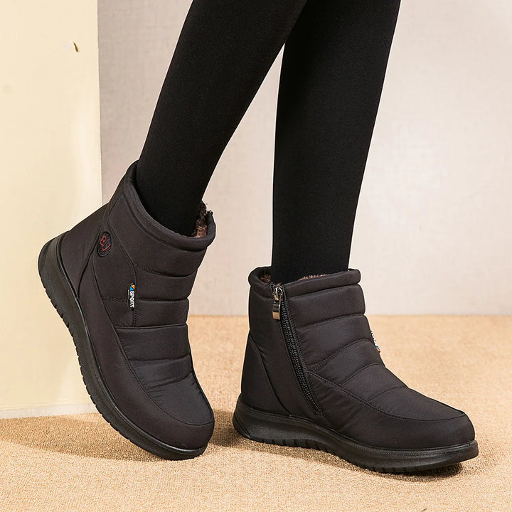 Plush Winter2022 New Thick  Keep Warm Boots for Women Non-slip Waterproof Snow Boots Woman Flat Heels Warm Cotton Padded Shoes