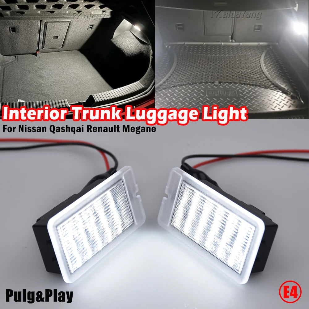 2X LED Interior Luggage Compartment rear Trunk Boot Lights For Renault Clio III IV V Megane II III Espace IV Twingo Grand Scenic