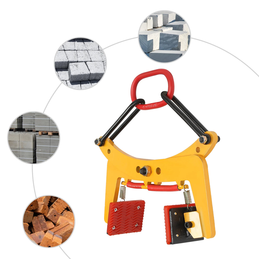 Pliers Stone Gripper 280kg/325kg Offsetting Pliers Brick w/End Rings for Lifting Transportation Wood Stone