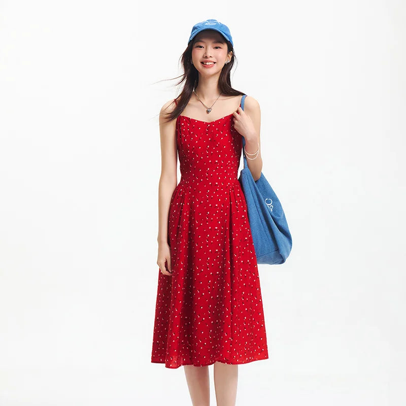 Semir Dress Women Slimming Sweet Vacation Style 2025 New Summer Strappy Dress Romantic for Beach and Casual Outfits