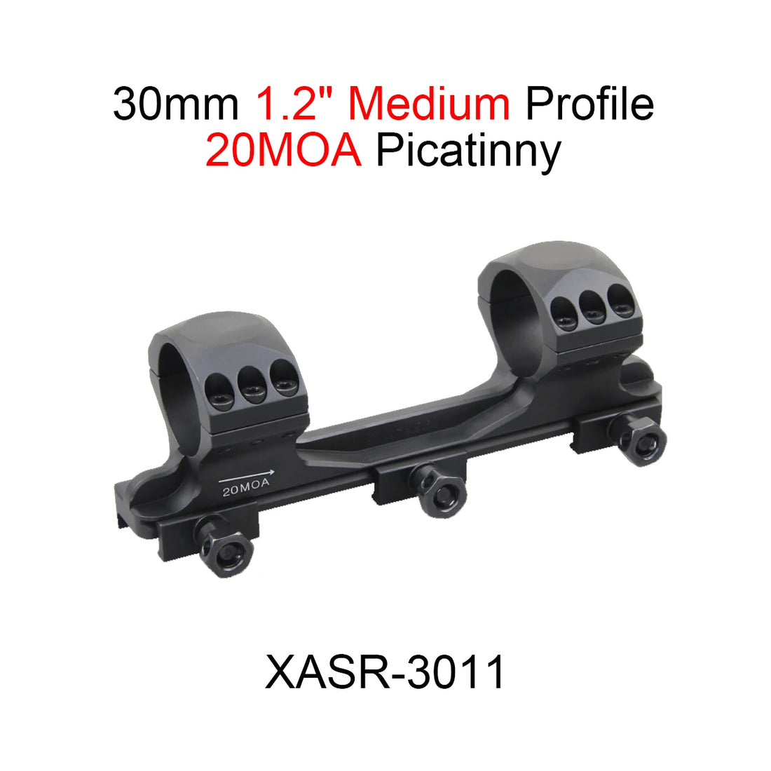 Vector Optics X-ACCU 30/34mm One Piece Dovetail & Picatinny Rings Mount 0/20 MOA Type With CNC Machined For 9mm/20mm Rail
