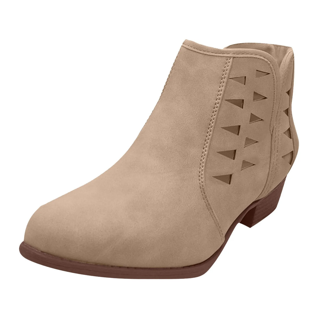 White Mesh Hollow Short Boots Breathable Pointed Toe Western Cowboy Boots Walking Ankle Boots Side Top Middle Tube Short Wear