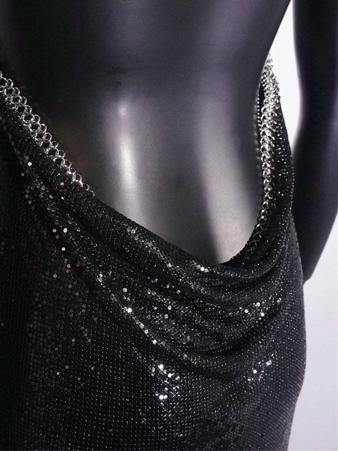 Sexy backless black metal sequin summer dress women 2025 beach rave outfit glitter mini club party dress evening dresses vestido