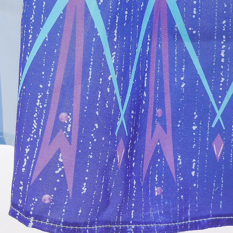 Elsa Kids Princess Dress With Cloak Stage Performance Outfits Carnival Halloween Cosplay Party Clothes Birthday Surprise Gift