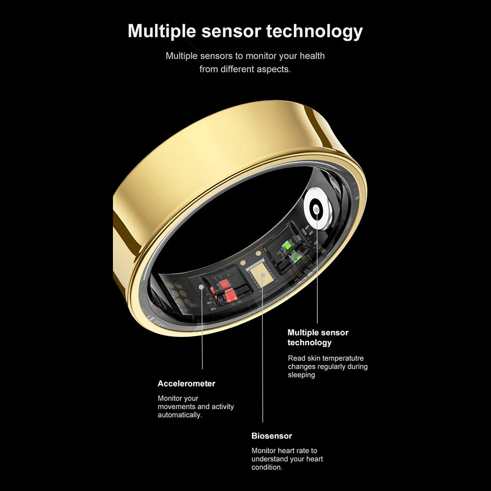 R09 Smart Ring Heart Rate Blood Oxygen Sleep Monitoring Health Fitness Rings Sleep Ring for Men Women for Xiaomi Samsung Phone