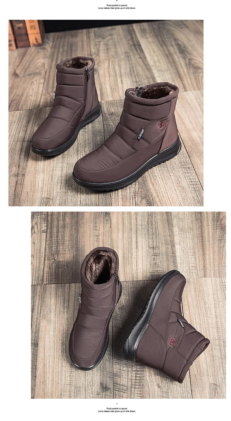 Plush Winter2022 New Thick  Keep Warm Boots for Women Non-slip Waterproof Snow Boots Woman Flat Heels Warm Cotton Padded Shoes
