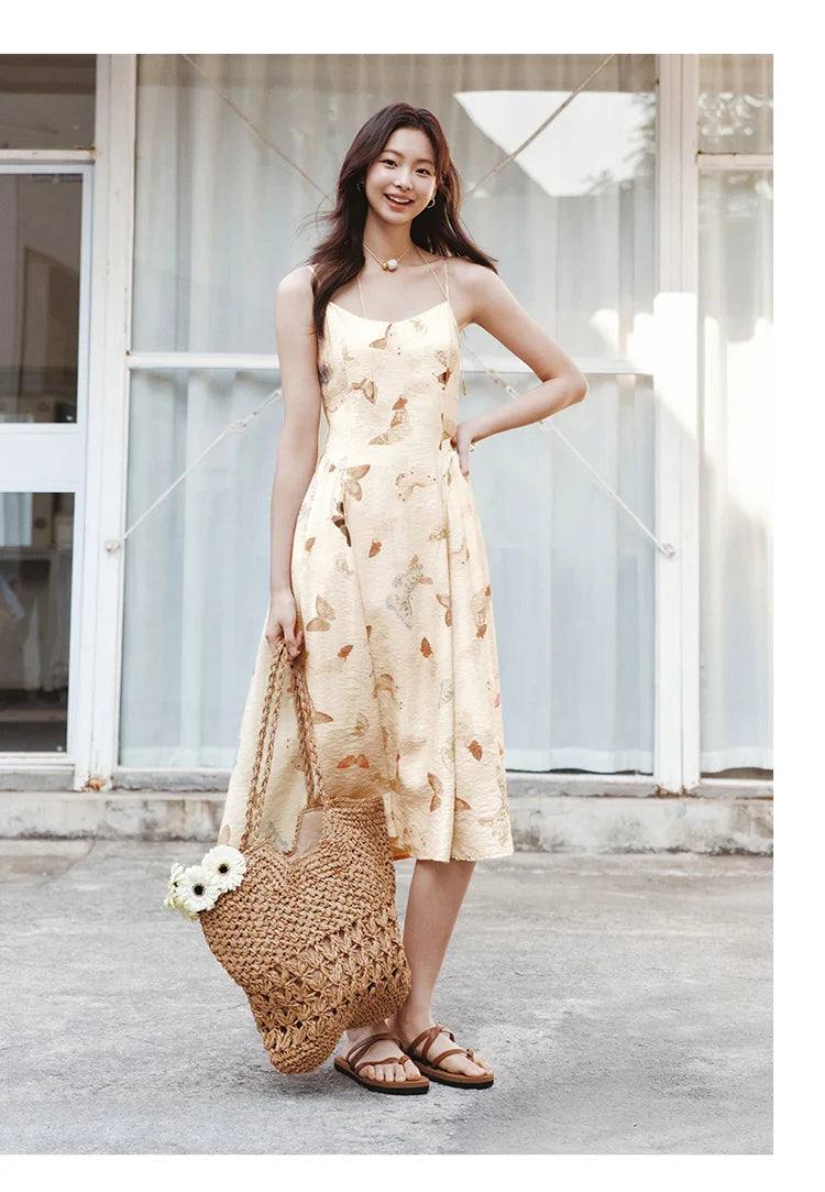 Semir Dress Women Slimming Sweet Vacation Style 2025 New Summer Strappy Dress Romantic for Beach and Casual Outfits