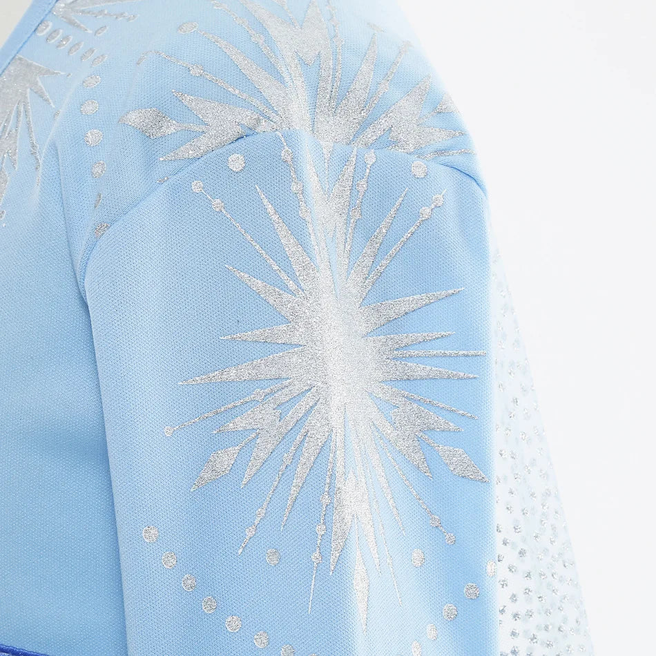 Elsa Kids Princess Dress With Cloak Stage Performance Outfits Carnival Halloween Cosplay Party Clothes Birthday Surprise Gift