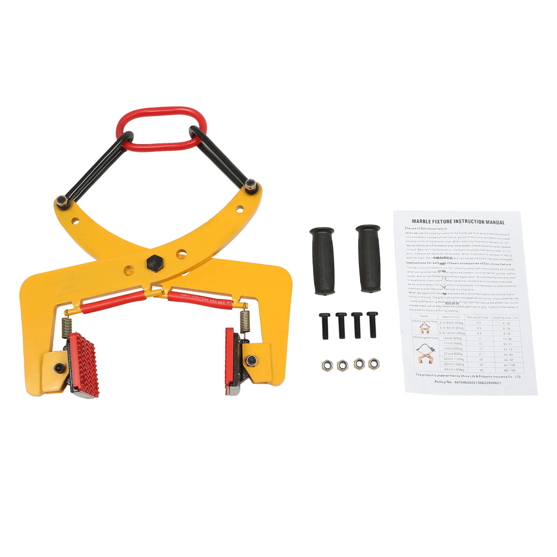 Pliers Stone Gripper 280kg/325kg Offsetting Pliers Brick w/End Rings for Lifting Transportation Wood Stone