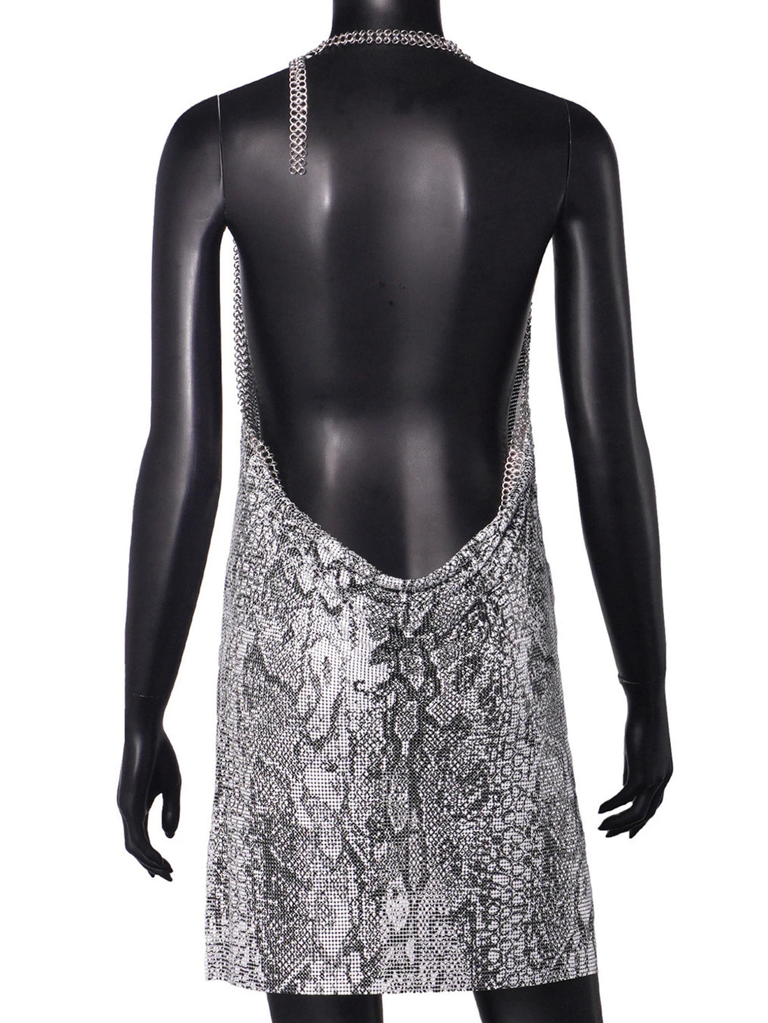 Sexy backless black metal sequin summer dress women 2025 beach rave outfit glitter mini club party dress evening dresses vestido