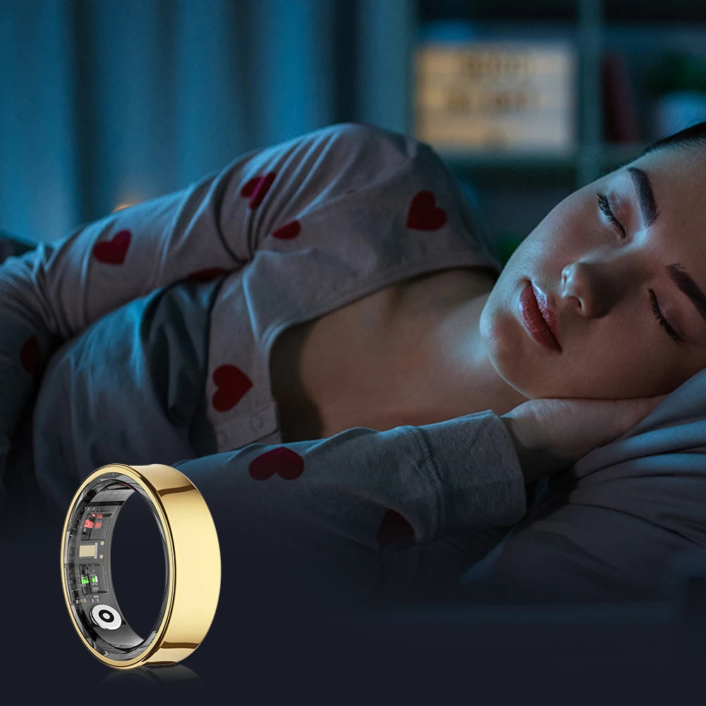 R09 Smart Ring Heart Rate Blood Oxygen Sleep Monitoring Health Fitness Rings Sleep Ring for Men Women for Xiaomi Samsung Phone