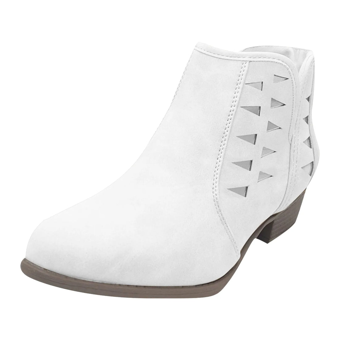 White Mesh Hollow Short Boots Breathable Pointed Toe Western Cowboy Boots Walking Ankle Boots Side Top Middle Tube Short Wear