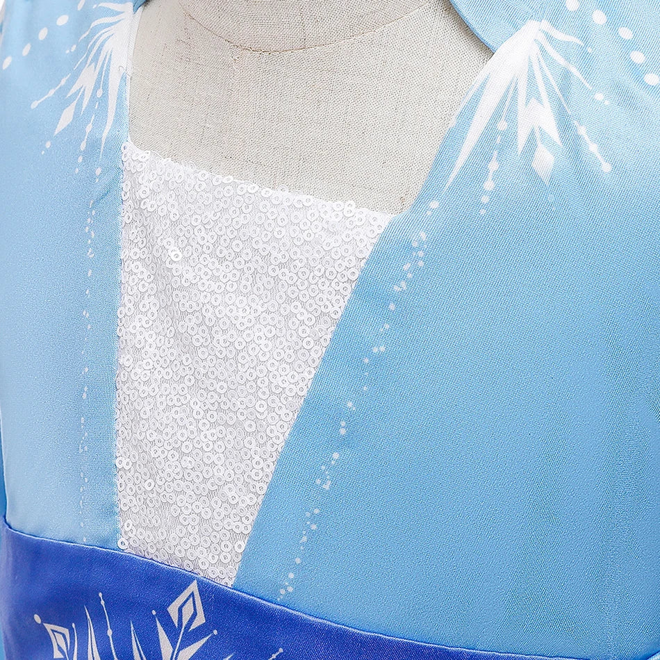 Elsa Kids Princess Dress With Cloak Stage Performance Outfits Carnival Halloween Cosplay Party Clothes Birthday Surprise Gift