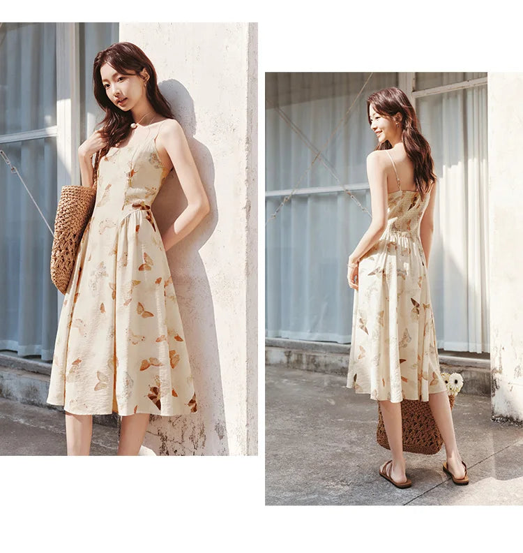 Semir Dress Women Slimming Sweet Vacation Style 2025 New Summer Strappy Dress Romantic for Beach and Casual Outfits