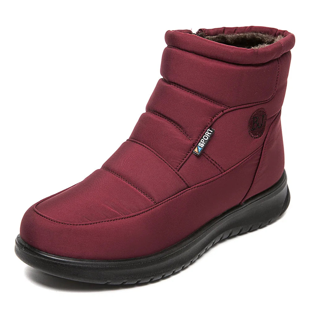 Plush Winter2022 New Thick  Keep Warm Boots for Women Non-slip Waterproof Snow Boots Woman Flat Heels Warm Cotton Padded Shoes