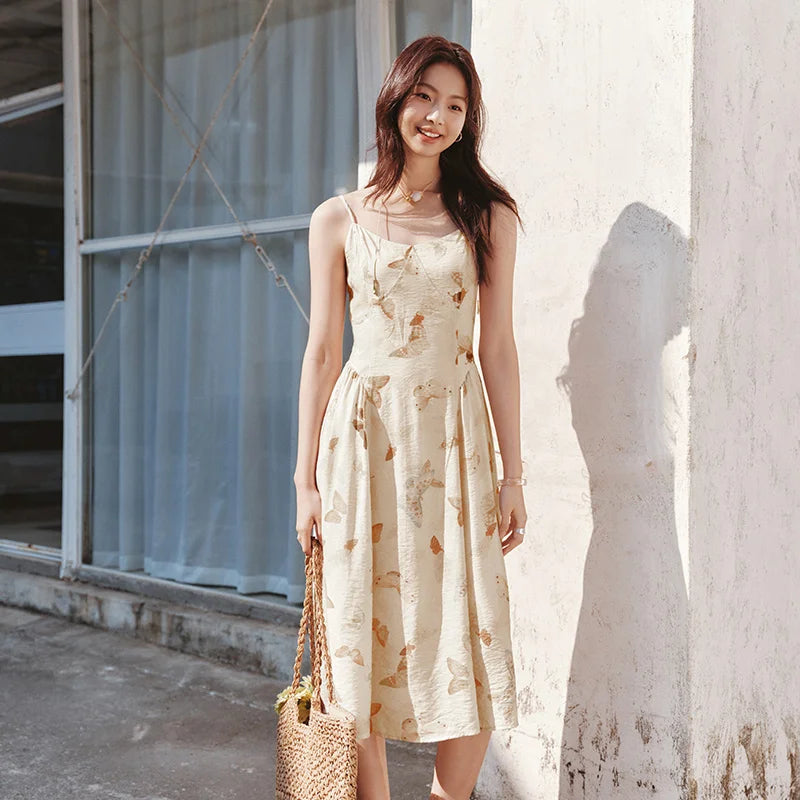 Semir Dress Women Slimming Sweet Vacation Style 2025 New Summer Strappy Dress Romantic for Beach and Casual Outfits