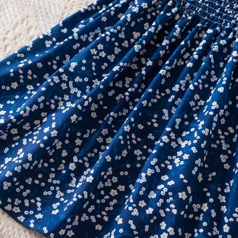 New Summer Girls' Sleeveless Dress Baby Print Flower Dress Elegant Kids Girls Holiday Casual Clothes Toddler Kids Party Dresses