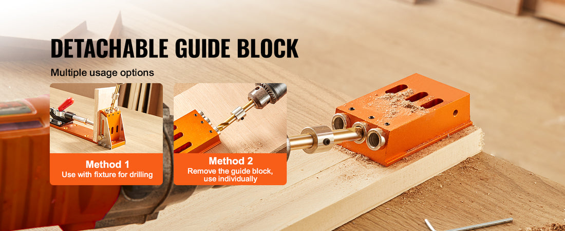 SucceBuy 30 Pcs Pocket Hole Jig Kit Adjustable & Easy to Use Pocket Hole Jig System with Step Drills Wrenches Drill Stop Rings