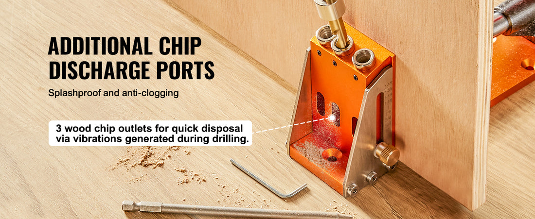 SucceBuy 30 Pcs Pocket Hole Jig Kit Adjustable & Easy to Use Pocket Hole Jig System with Step Drills Wrenches Drill Stop Rings